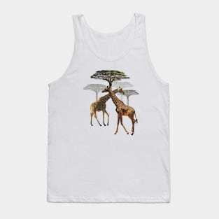 Giraffes with trees in Kenya / Africa Tank Top